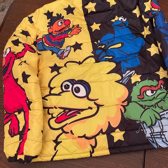 NWT 2x xxl sesame street dekryptic puffer jacket coat elmo bert cookie monster - Picture 3 of 10